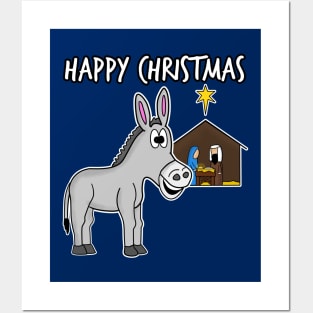 Christmas Donkey Nativity Carols Christian Church Humor Posters and Art